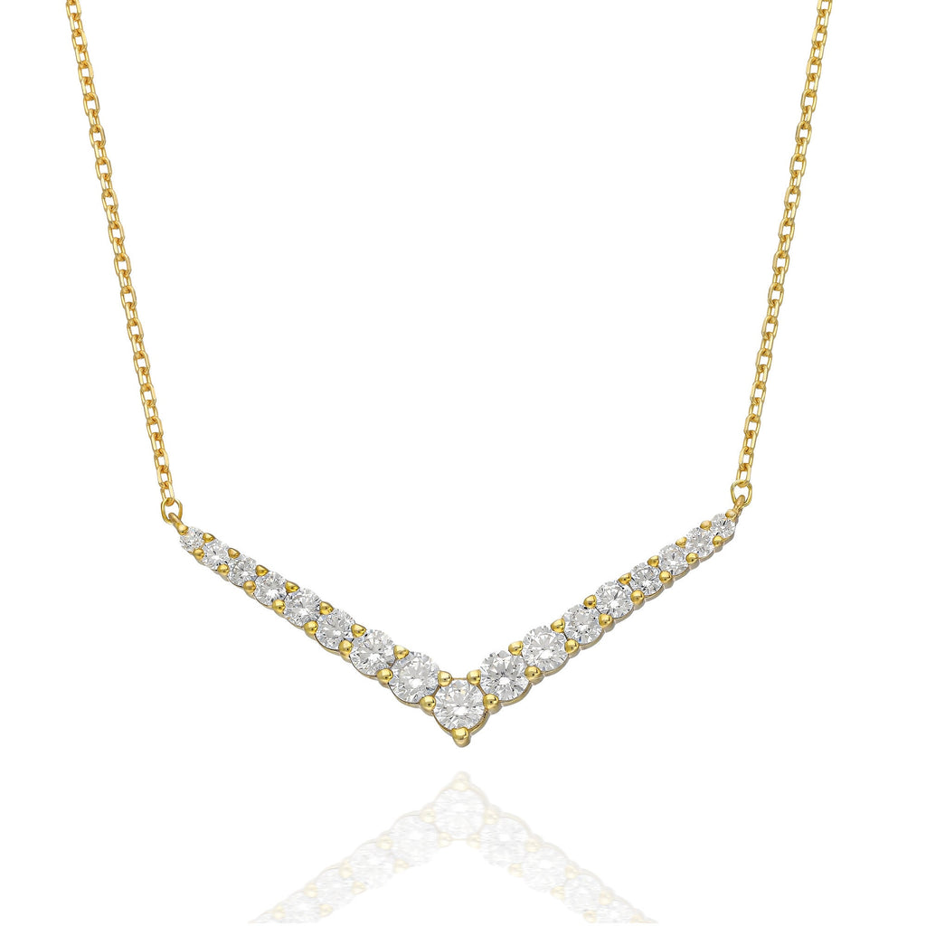 1 CT Diamond Chevron Necklace