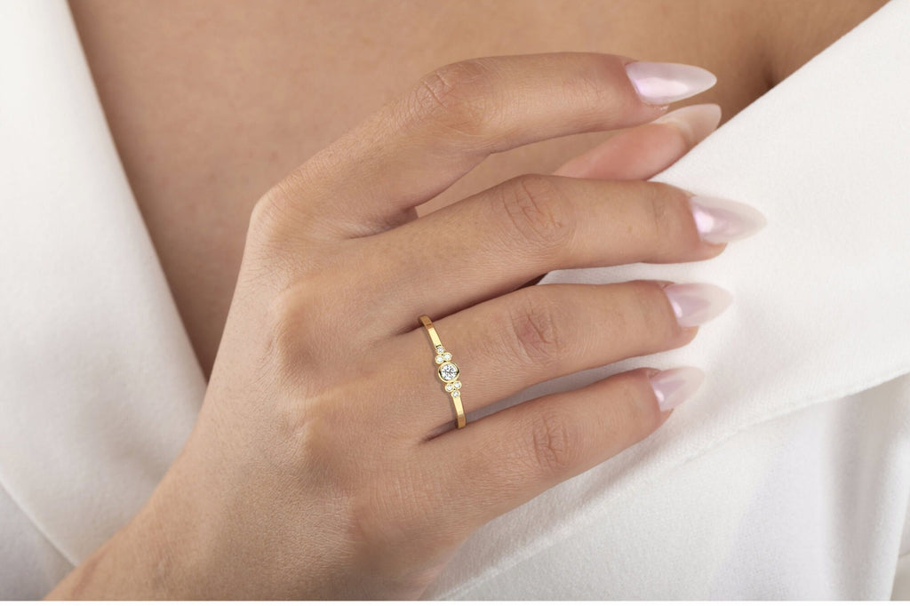 Diamond Bezel Stacking Ring