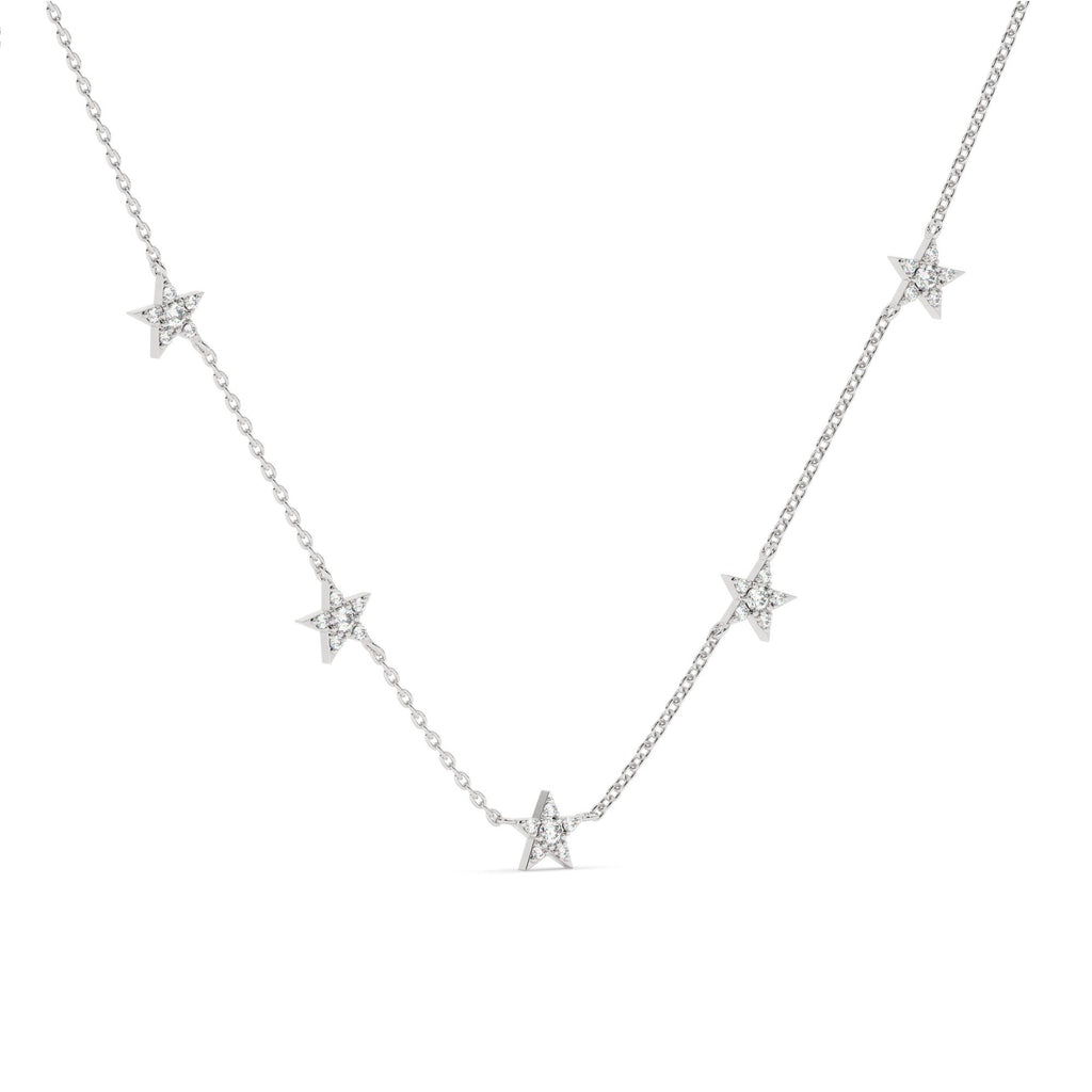 Diamond Star Station Necklace