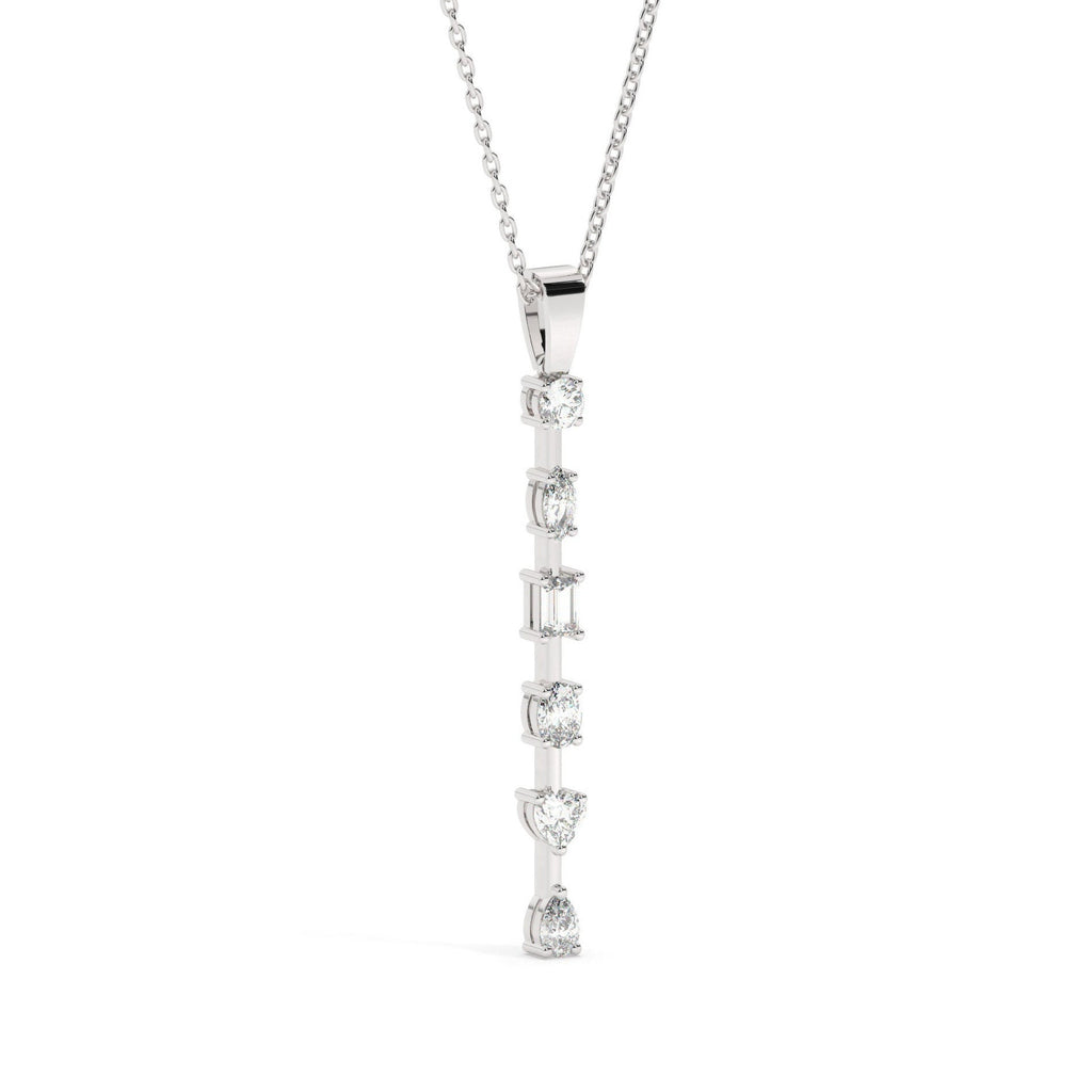 Fancy Cut Diamond Bar Necklace