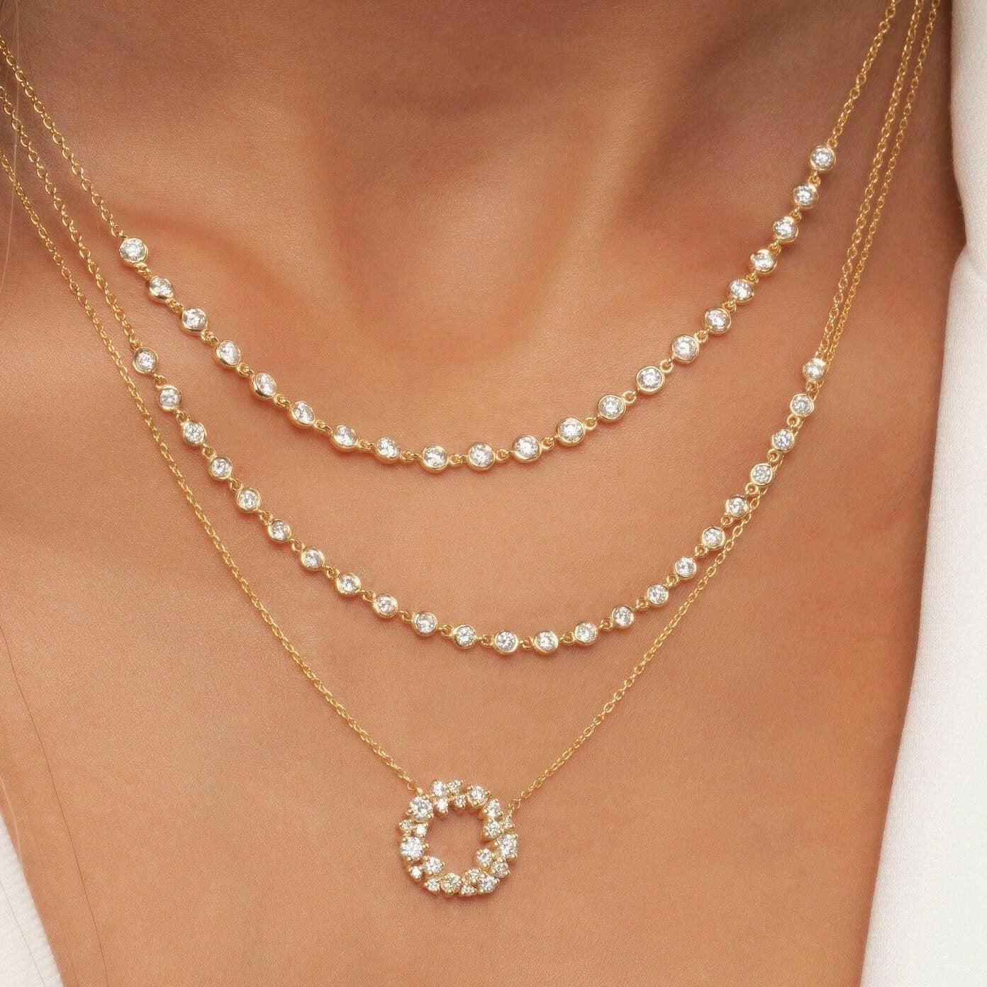 Diamond By the Yard Station Necklace