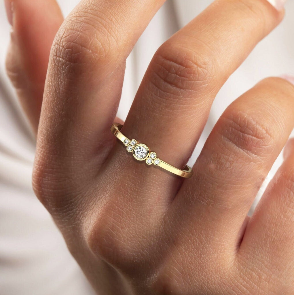 Diamond Bezel Stacking Ring