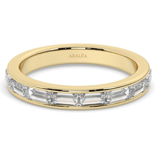 1 CT Baguette Diamond Channel Wedding Band
