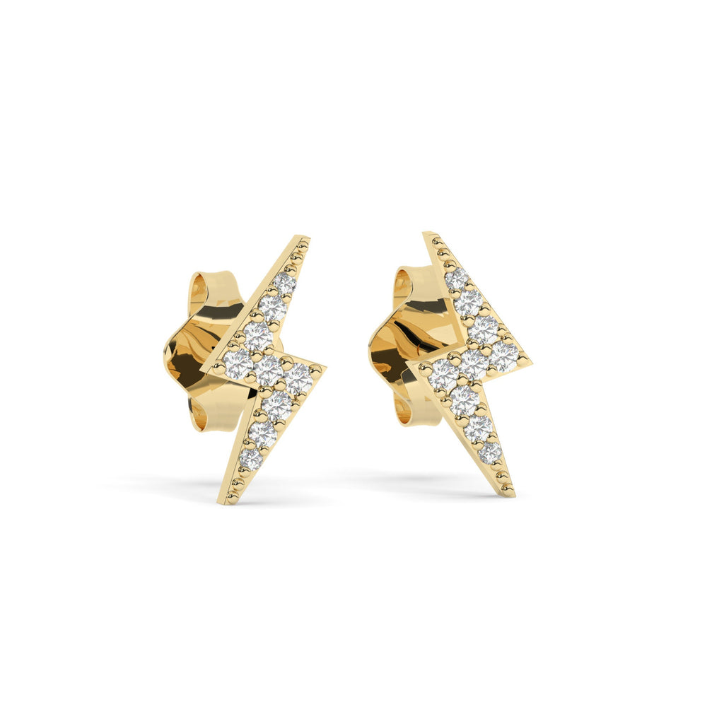 3 Diamond Bar Stud Earrings