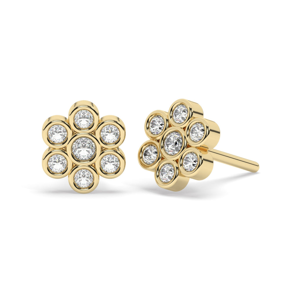 Diamond Flower Studs