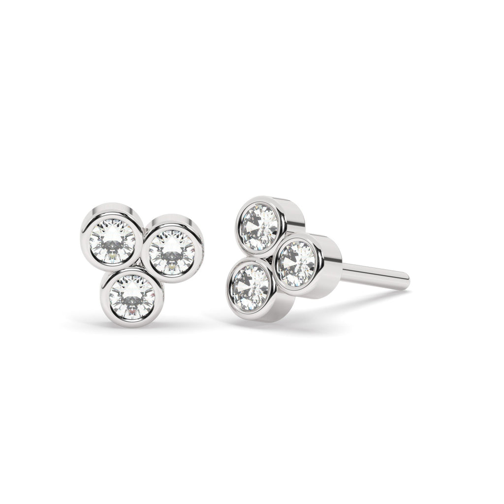 Trila Bezel Diamond Studs Earrings
