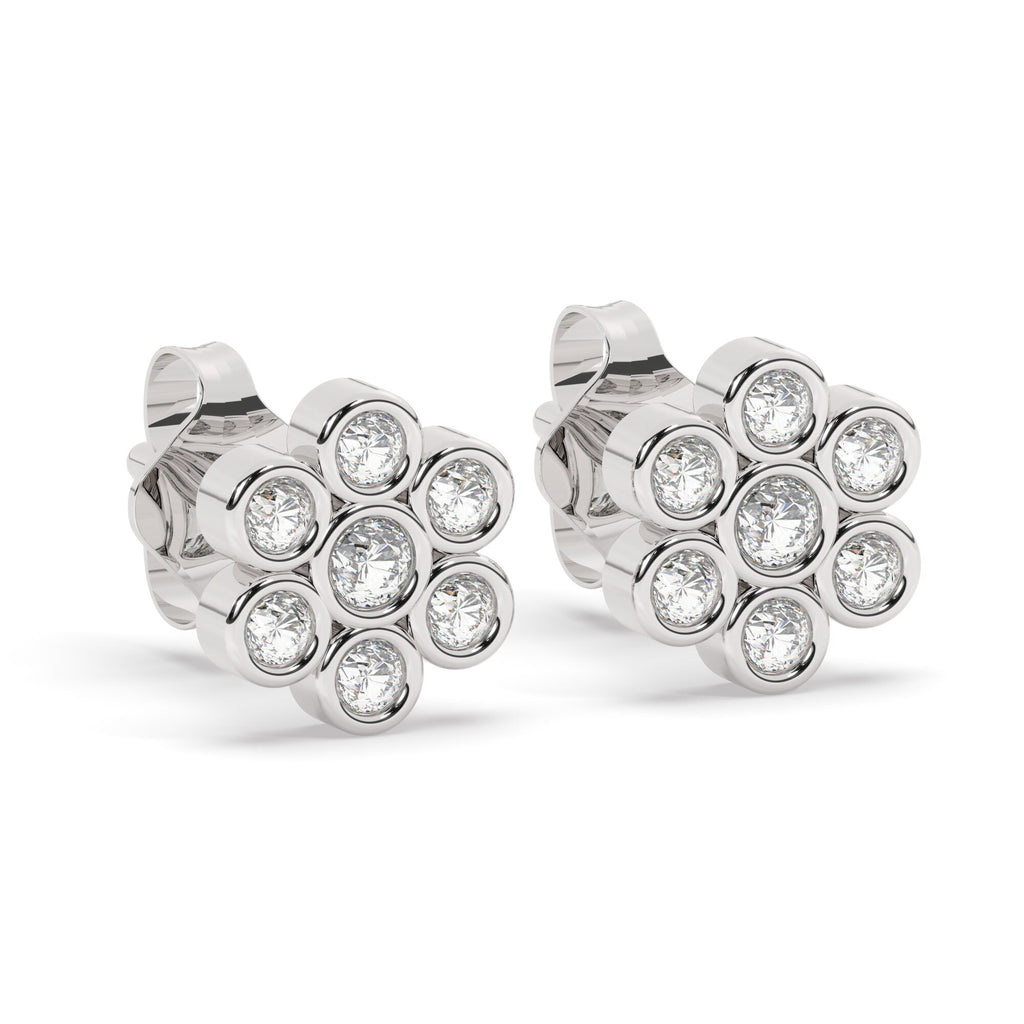 Diamond Flower Studs