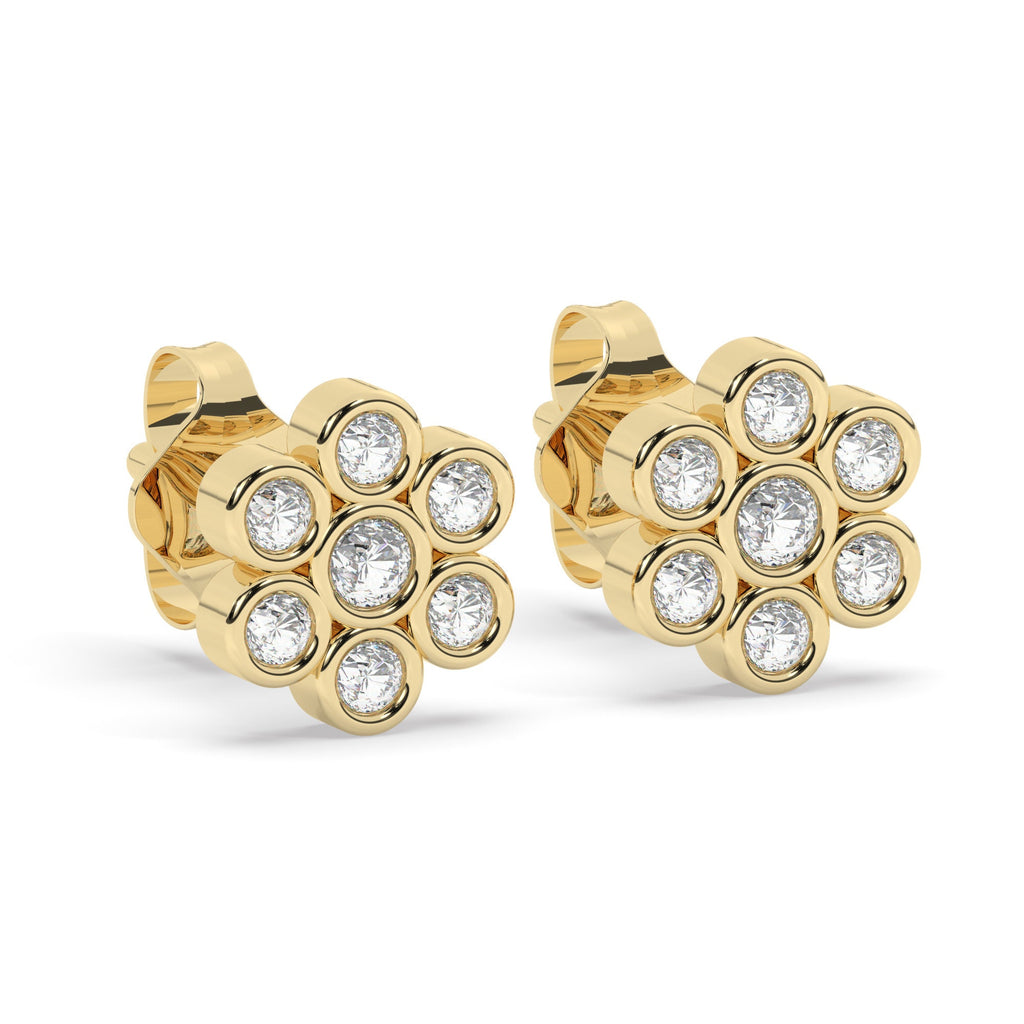 Diamond Flower Studs