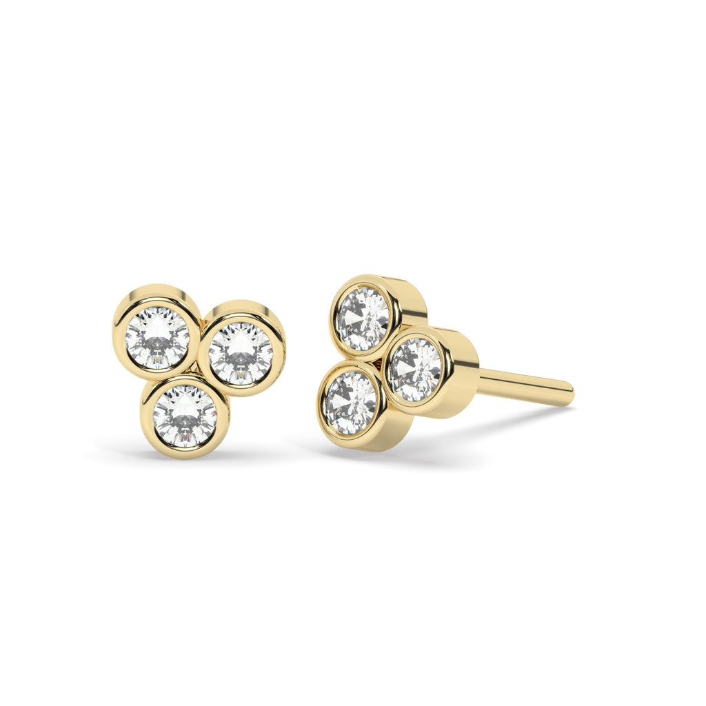 Trila Bezel Diamond Studs Earrings