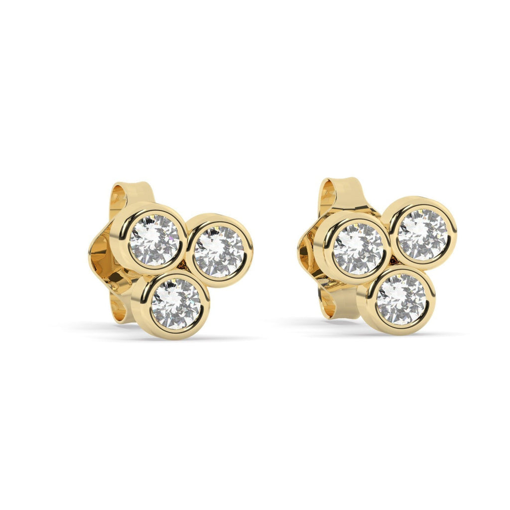 Trila Bezel Diamond Studs Earrings
