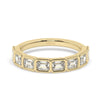 Emerald Cut Diamond Wedding Band / 1.6 Ct Bezel Set Emerald Cut Half Eternity Ring / Diamond Wedding Ring
