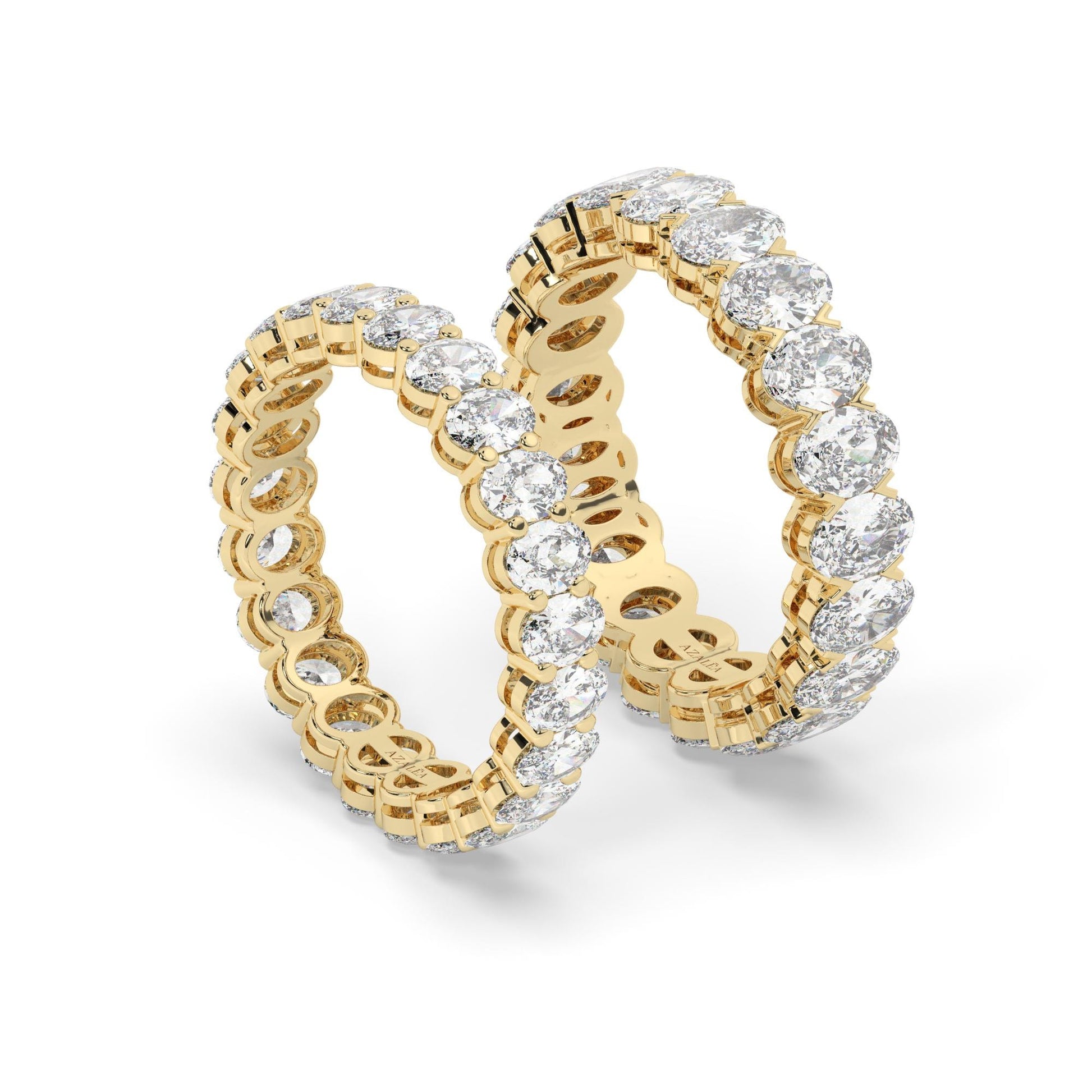 Oval Cut Full Eternity Diamond Wedding Band / 3.5 and 5 Ct Prong Set Wedding Ring / Diamond Anniversary Ring / Wedding Gift