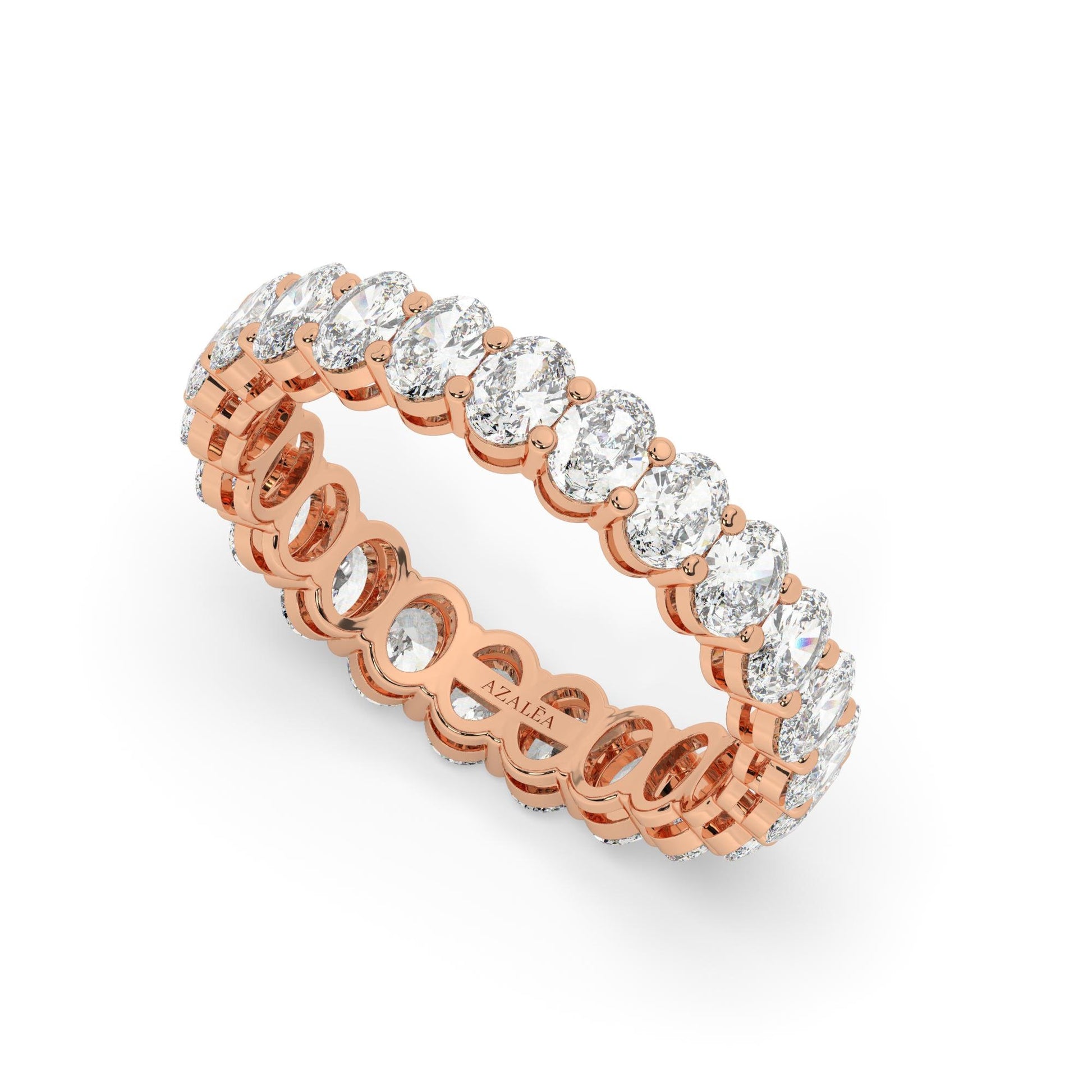 Oval Cut Full Eternity Diamond Wedding Band / 3.5 and 5 Ct Prong Set Wedding Ring / Diamond Anniversary Ring / Wedding Gift