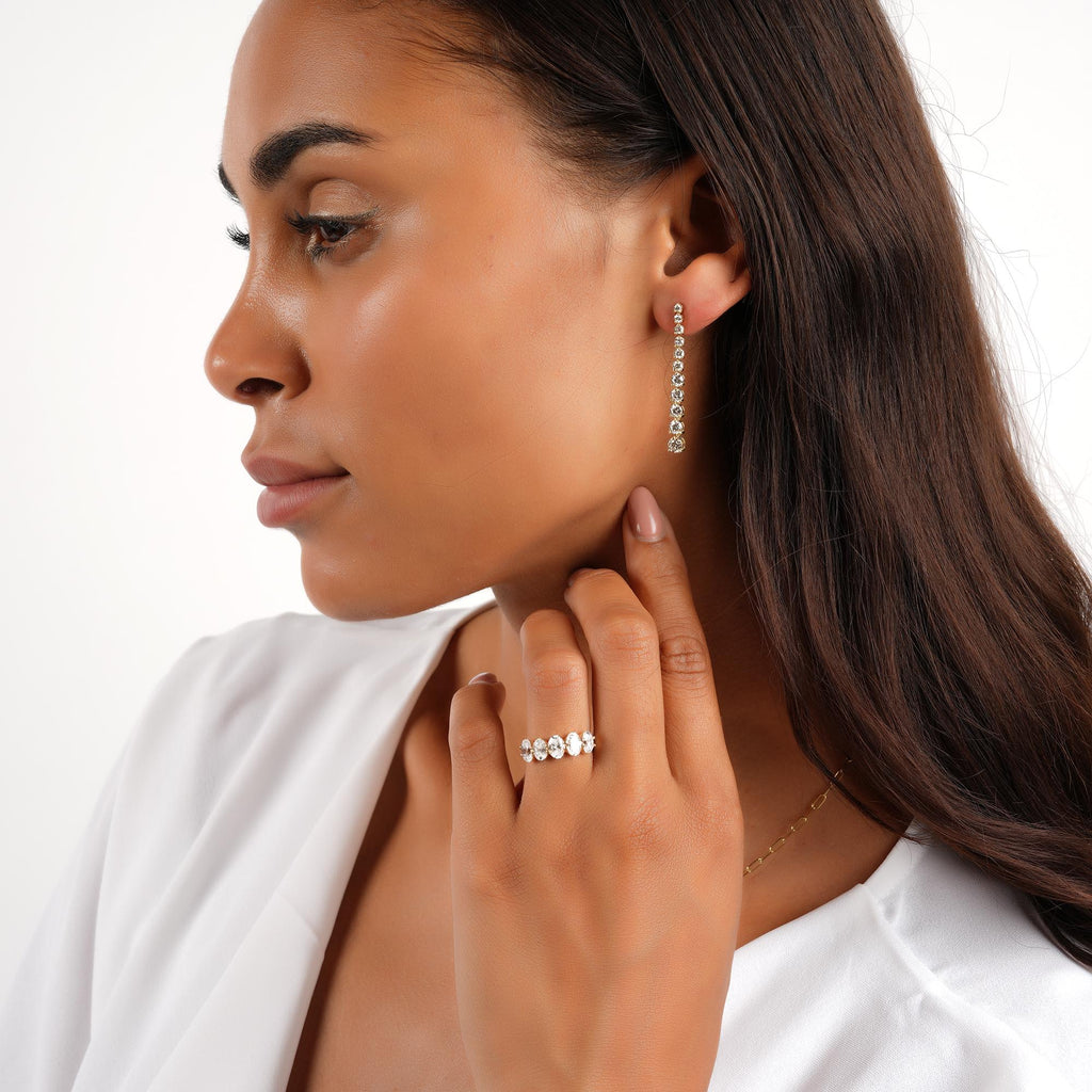 14k Gold Graduated Diamond Drop Earrings - 2.1 ct tw