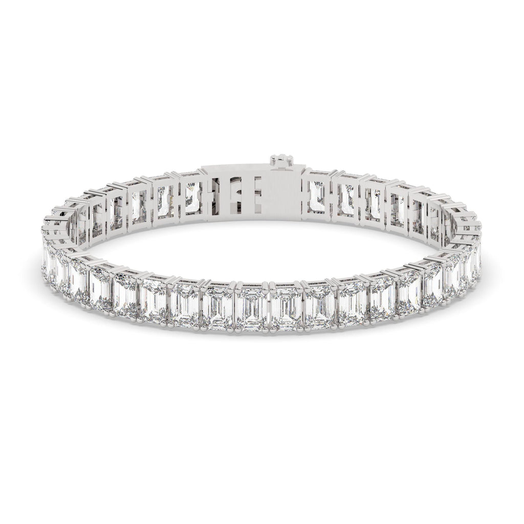 25 Ct. Emerald Cut Tennis Bracelet / Elegant Diamond Bracelet / Anniversary Birthday Gift for her / Lab diamond and Moissanite Options