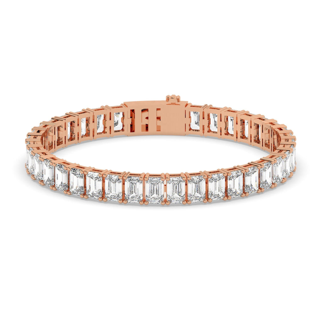 25 Ct. Emerald Cut Tennis Bracelet / Elegant Diamond Bracelet / Anniversary Birthday Gift for her / Lab diamond and Moissanite Options