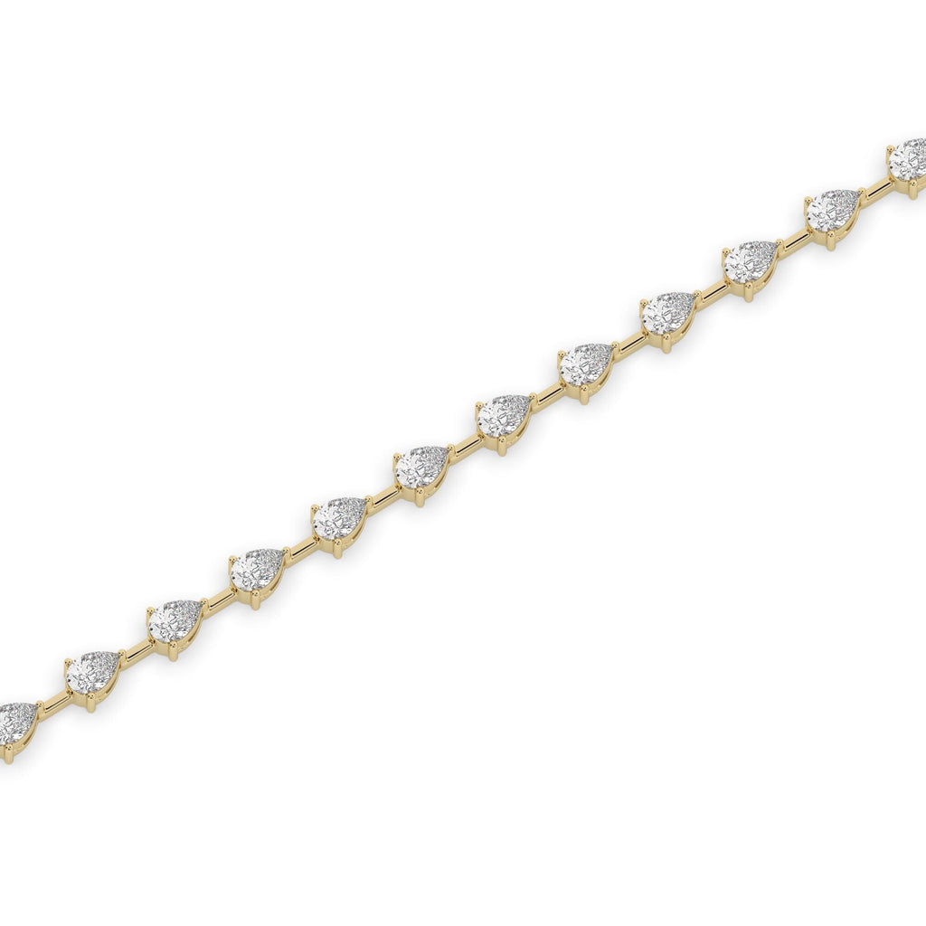 Pear Shape Diamond Tennis Bracelet / 14k Gold and Diamond Bracelet/ 4.5 CT Elegant Tennis Bracelet / Anniversary Birthday Gift for her