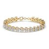 Cluster Tennis Bracelet / 14k Gold and Diamond Elegant Bracelet / Anniversary Birthday Bridal Gift for her