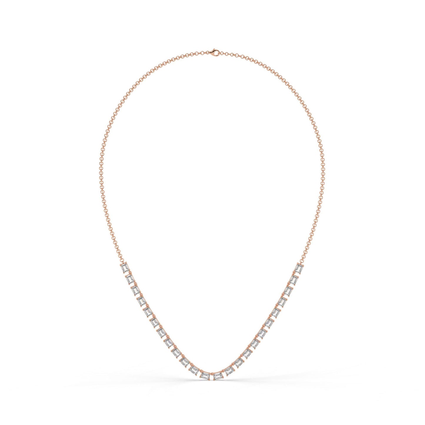 Emerald Diamond Tennis Necklace / 14k Gold Diamond Necklace / ... CT Diamond Necklace / Anniversary Bridal Birthday Gift