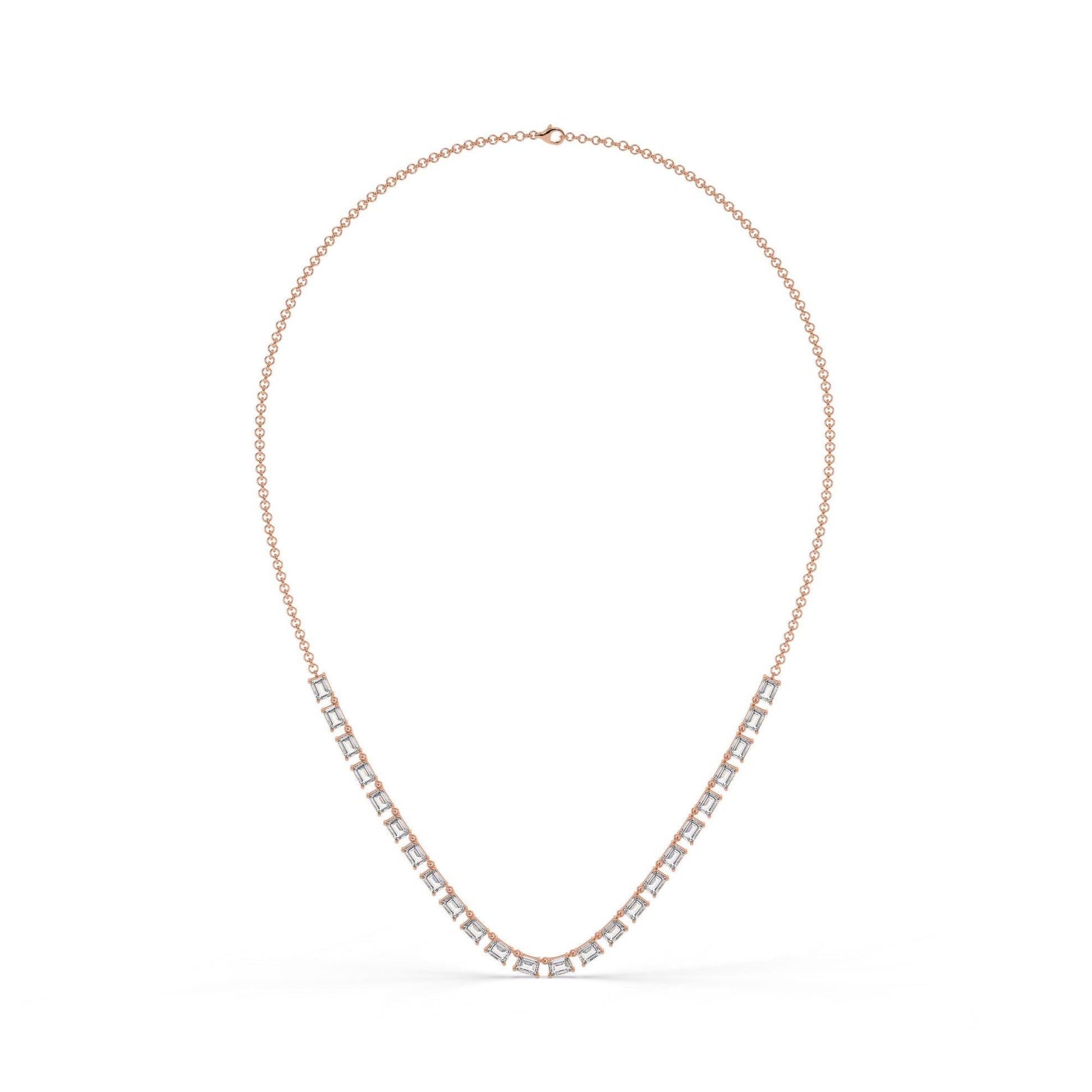 Emerald Diamond Tennis Necklace / 14k Gold Diamond Necklace / ... CT Diamond Necklace / Anniversary Bridal Birthday Gift