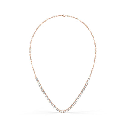 Emerald Diamond Tennis Necklace / 14k Gold Diamond Necklace / ... CT Diamond Necklace / Anniversary Bridal Birthday Gift
