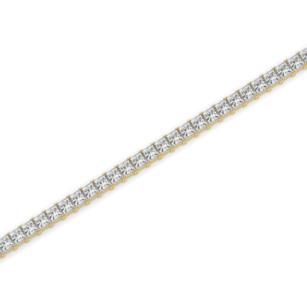 Princess Cut Diamond Tennis Bracelet / 14k Gold 5 CT Diamond Bracelet / Anniversary Gift for her