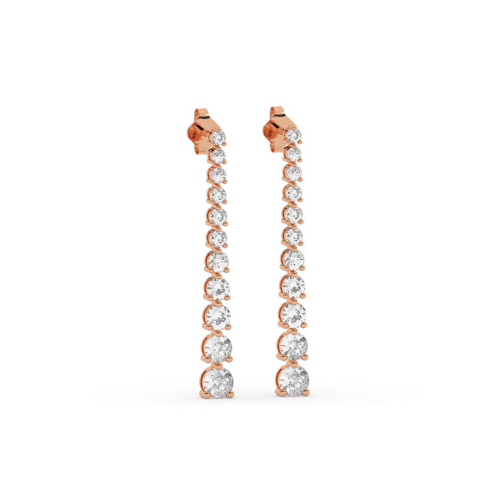 14k Gold Graduated Diamond Drop Earrings - 2.1 ct tw