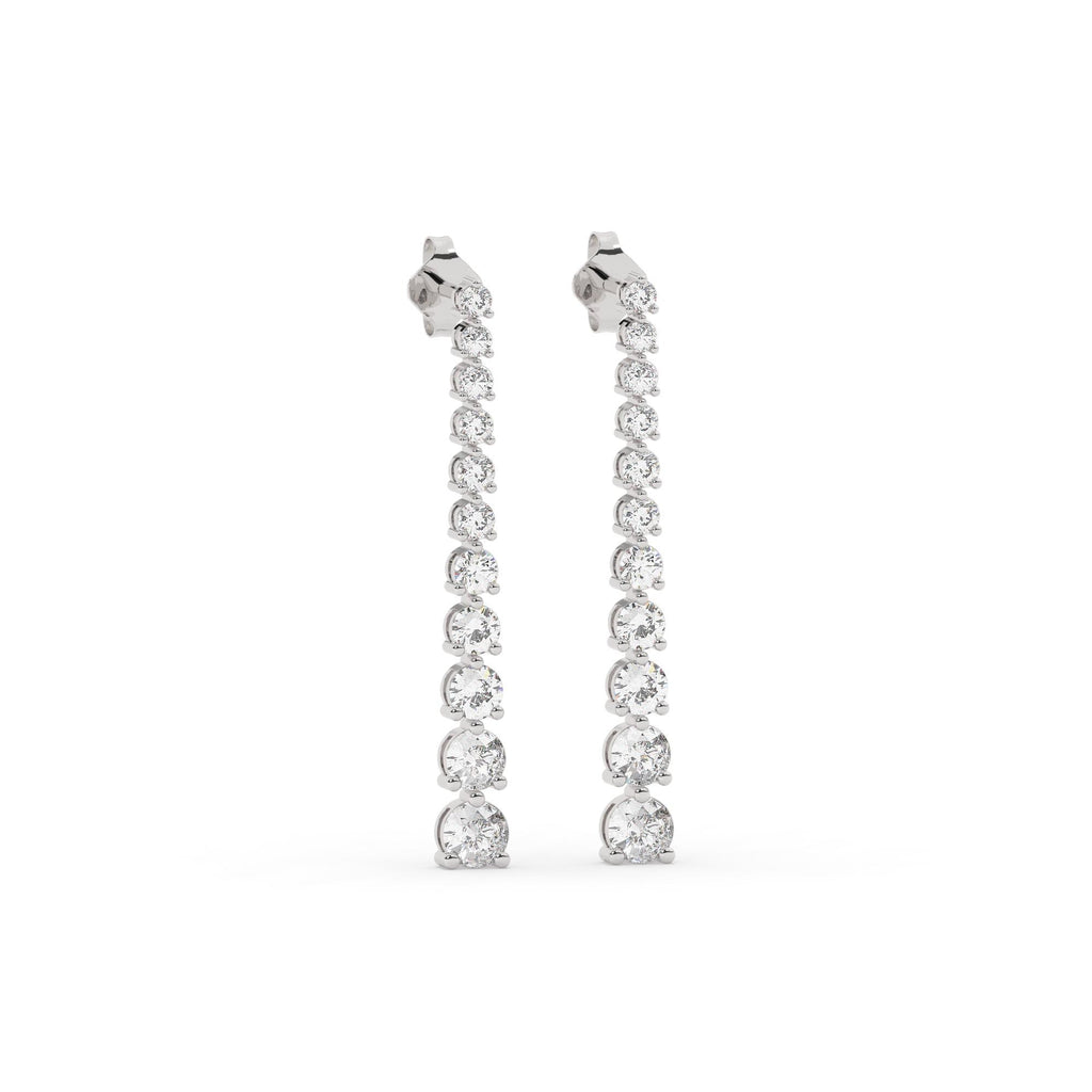 14k Gold Graduated Diamond Drop Earrings - 2.1 ct tw