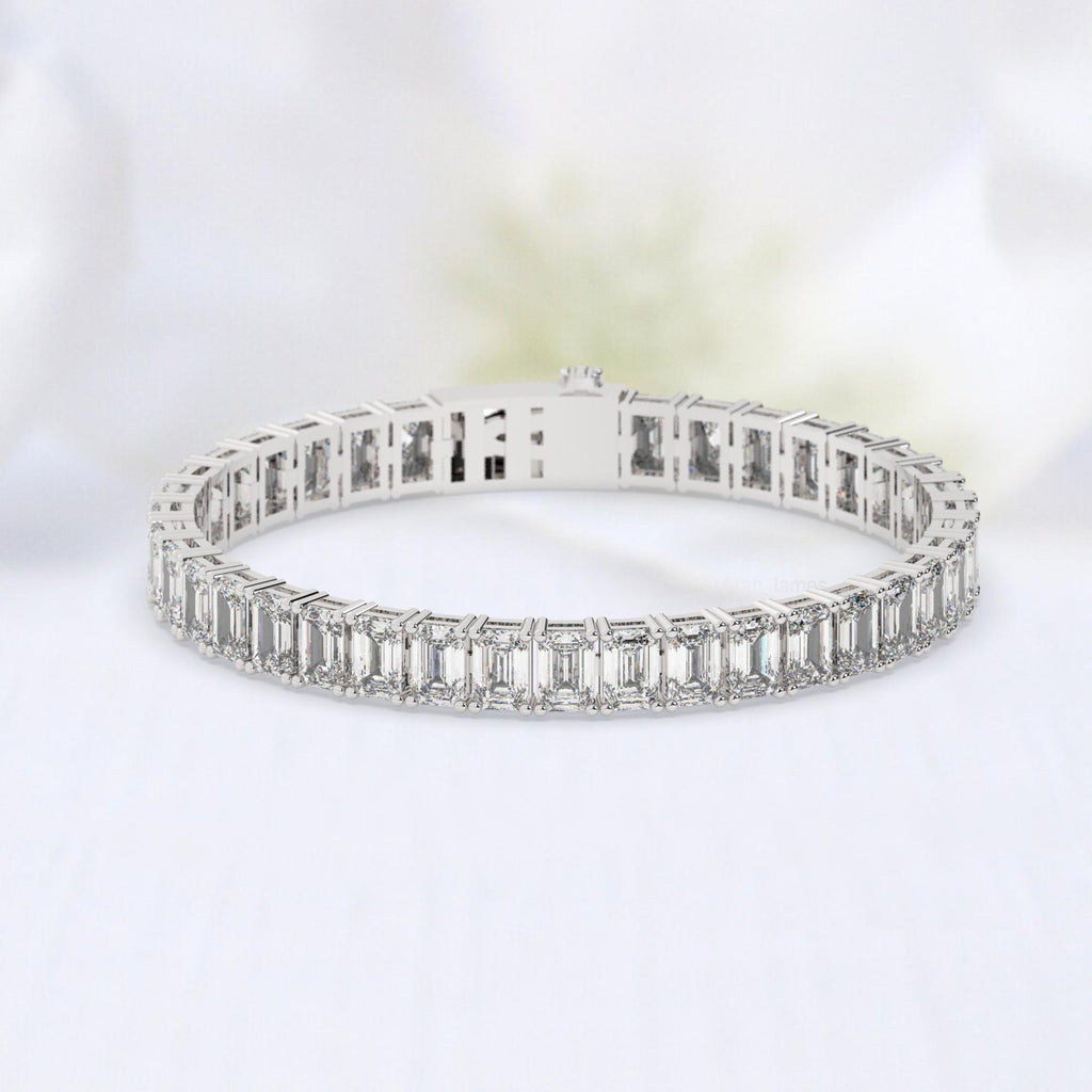 25 Ct. Emerald Cut Tennis Bracelet / Elegant Diamond Bracelet / Anniversary Birthday Gift for her / Lab diamond and Moissanite Options