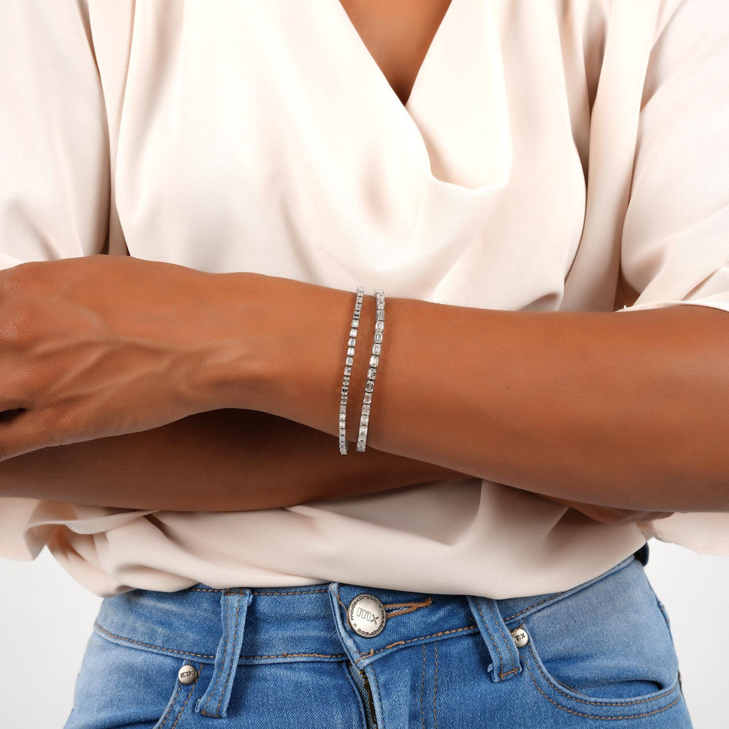 Emerald Cut Tennis Bracelet / Classic and Elegant Diamond Bracelet / Anniversary Birthday Gift for her