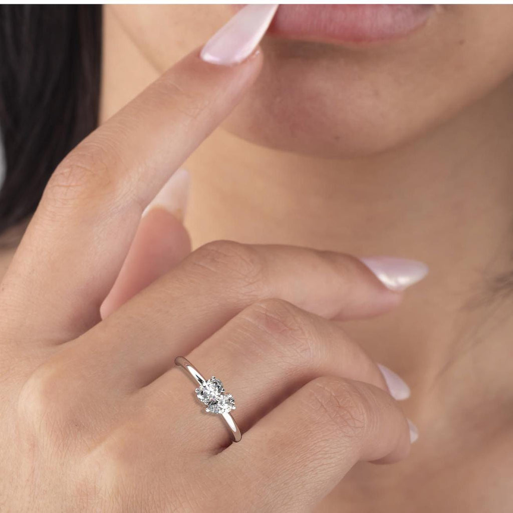 Oval and Pear Cut Toi Et Moi Diamond Ring / 0.50 or 1 Ct Double You and I Ring / Diamond Wedding Band / Diamond Engagement Ring