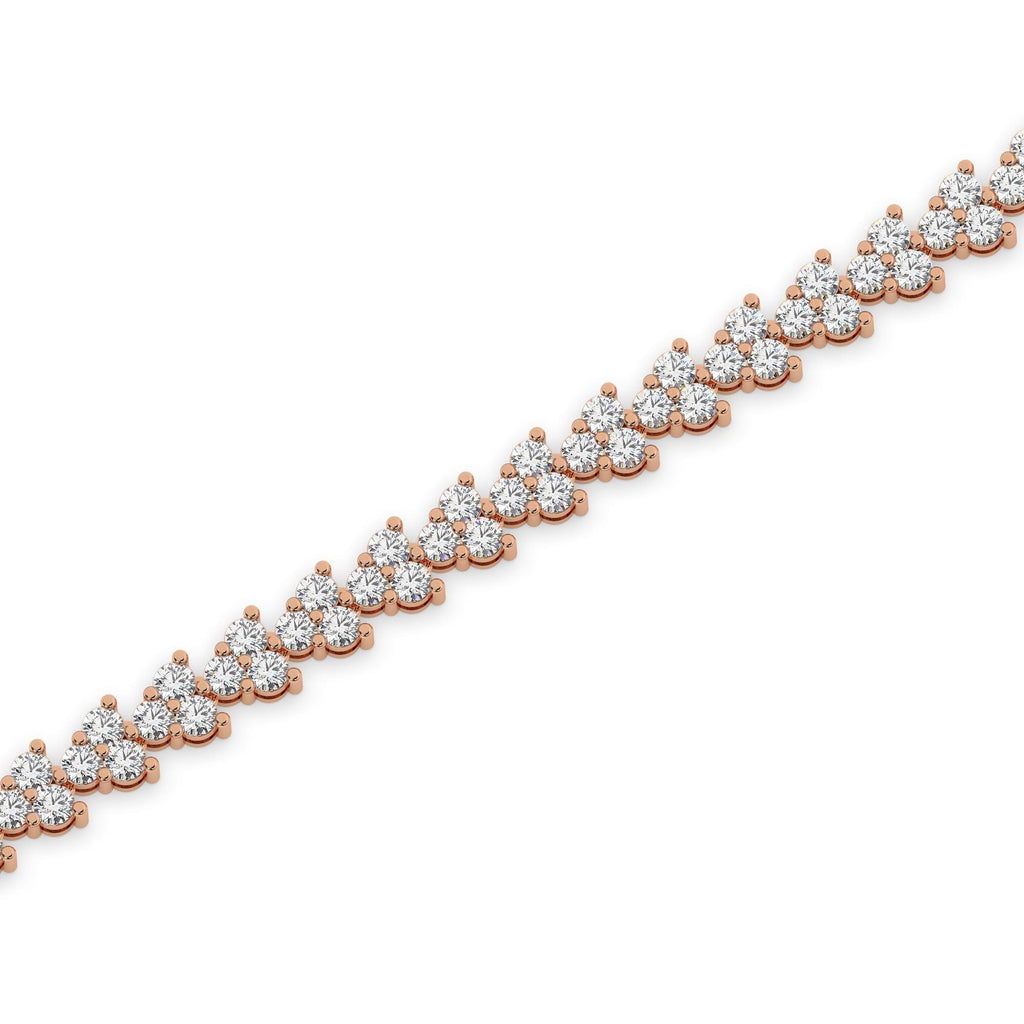 Cluster Tennis Bracelet / 14k Gold and Diamond Elegant Bracelet / Anniversary Birthday Bridal Gift for her