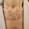 Emerald Cut Bezel Diamond Solitaire Necklace / 14k Gold Bezel Diamond Necklace / Paperclip & Link Chain / Dainty Diamond Necklace /