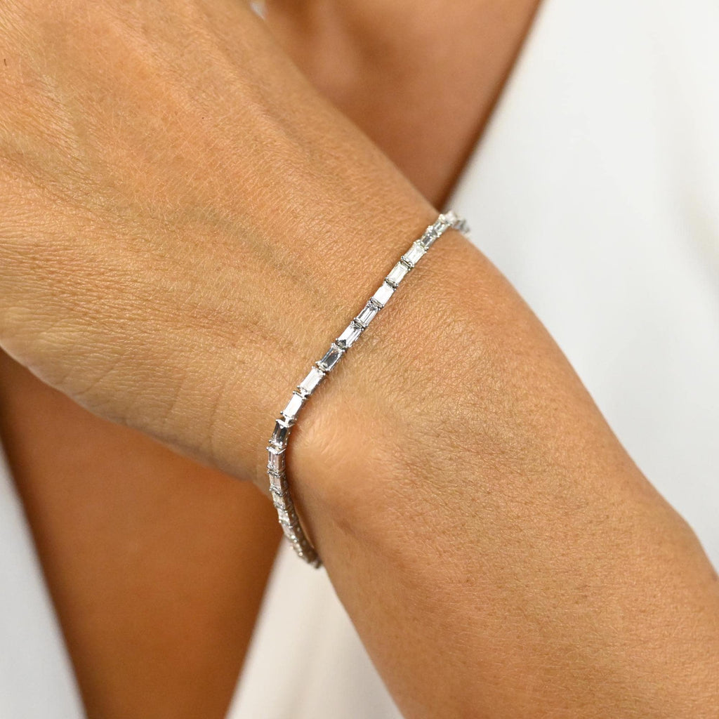 Baguette Diamond Tennis Bracelet / 2.4 CT to 6.5 CT 14k Baguette Diamond Bracelet / Diamond Bracelet / Birthday Graduation Anniversary Gift