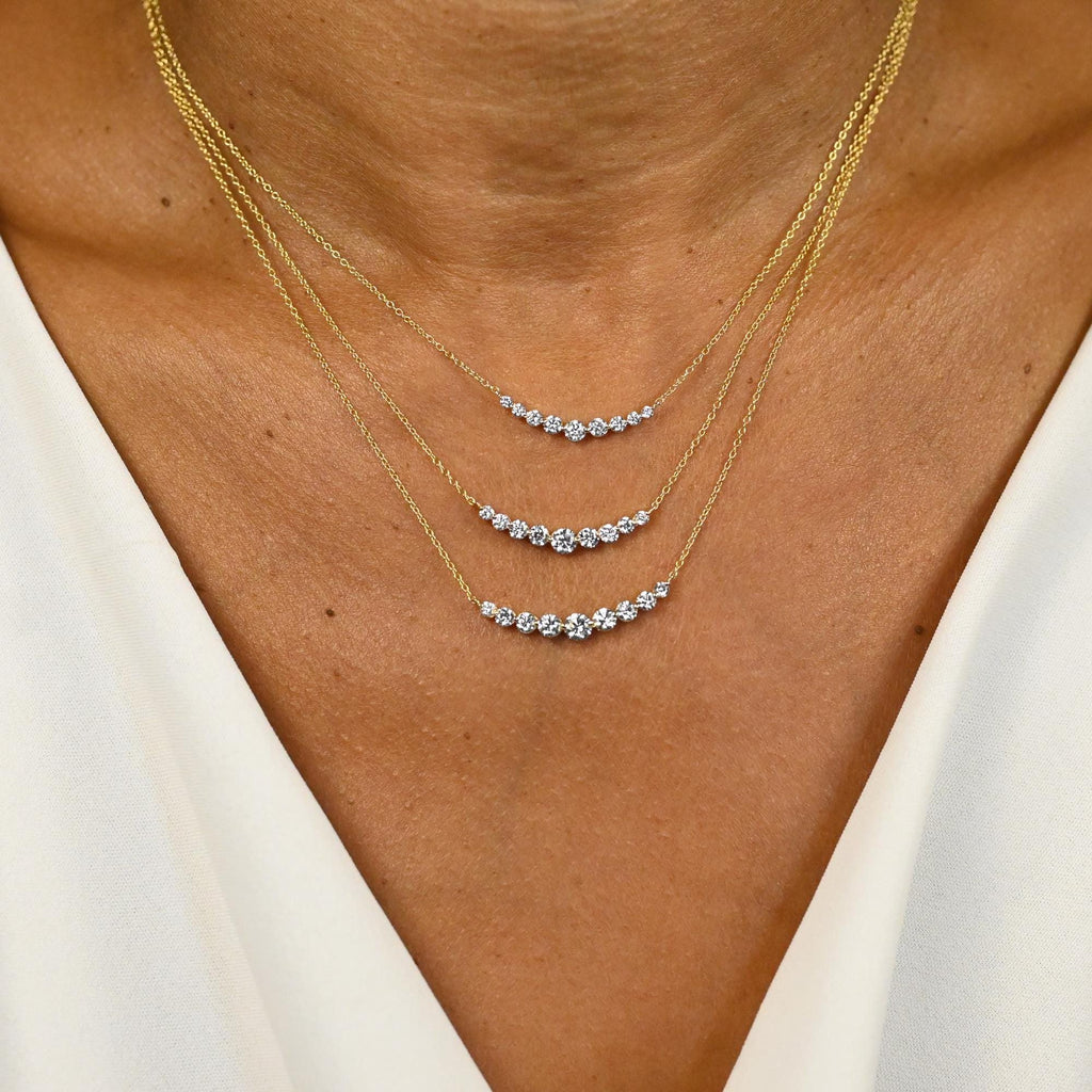 Diamond Curved Bar Necklace