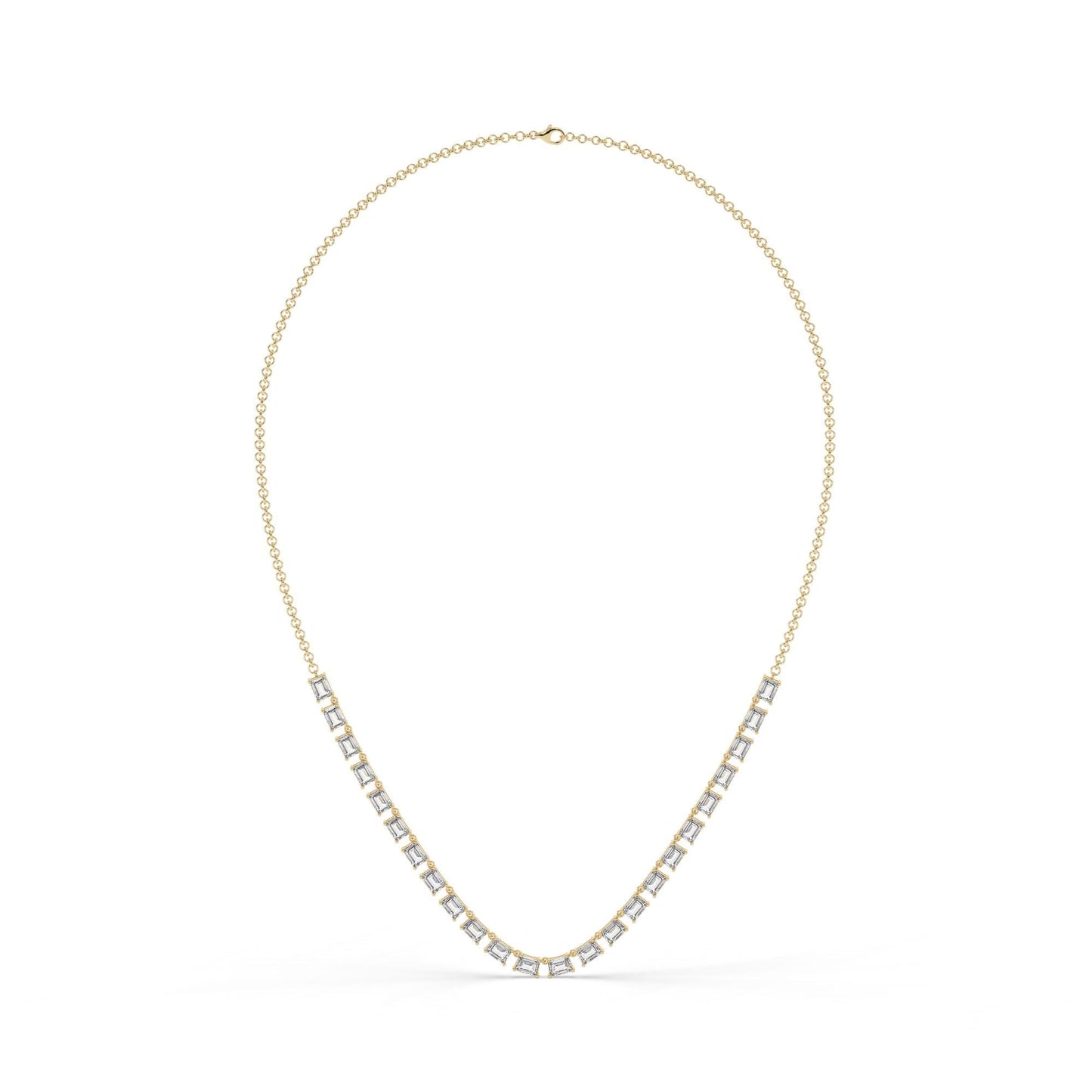 Emerald Diamond Tennis Necklace / 14k Gold Diamond Necklace / ... CT Diamond Necklace / Anniversary Bridal Birthday Gift