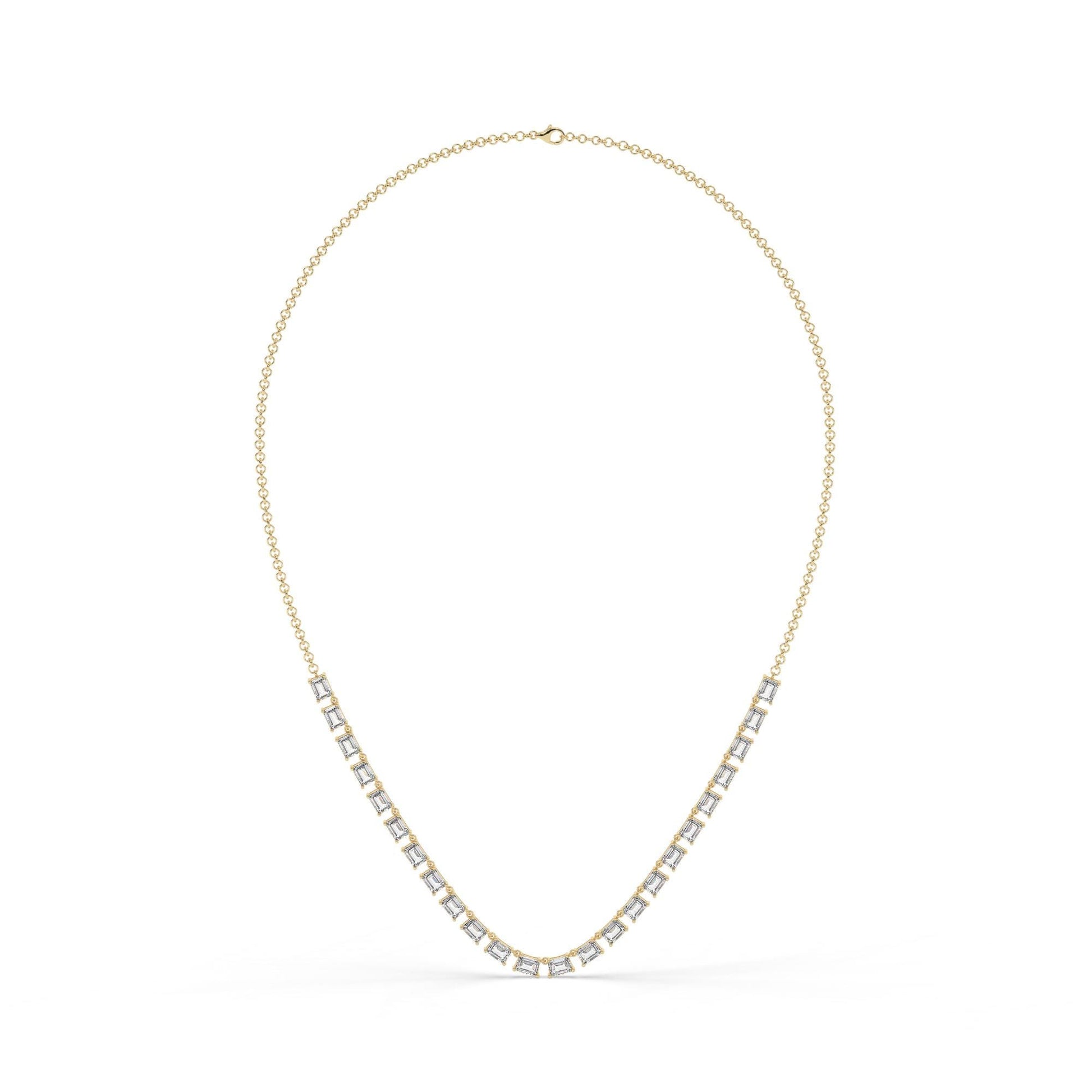 Emerald Diamond Tennis Necklace / 14k Gold Diamond Necklace / ... CT Diamond Necklace / Anniversary Bridal Birthday Gift
