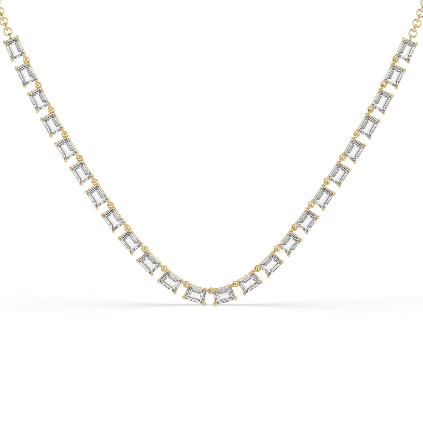 Emerald Diamond Tennis Necklace / 14k Gold Diamond Necklace / ... CT Diamond Necklace / Anniversary Bridal Birthday Gift