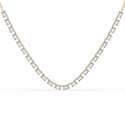 Emerald Diamond Tennis Necklace / 14k Gold Diamond Necklace / ... CT Diamond Necklace / Anniversary Bridal Birthday Gift