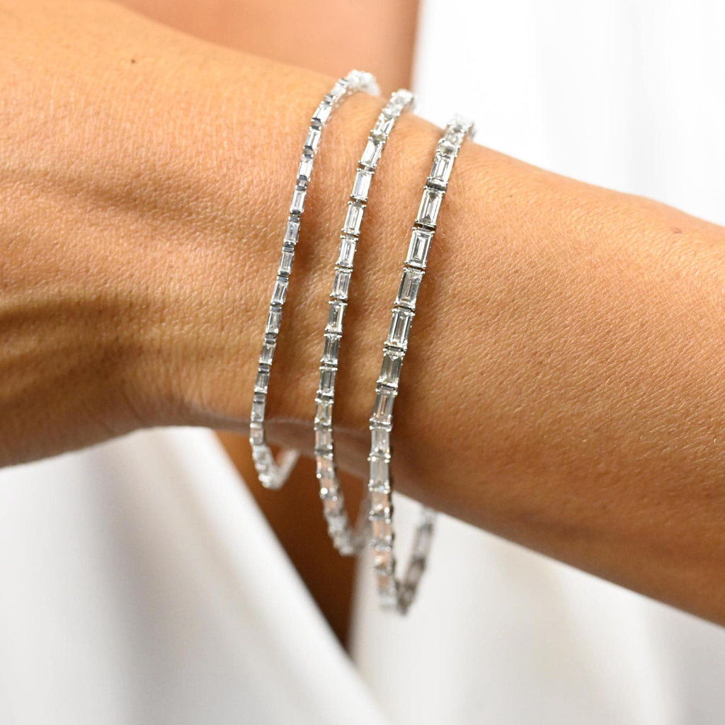 Baguette Diamond Tennis Bracelet / 2.4 CT to 6.5 CT 14k Baguette Diamond Bracelet / Diamond Bracelet / Birthday Graduation Anniversary Gift