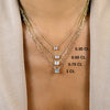 Asscher Cut Bezel Set Diamond Solitaire Necklace / 14k Gold Bezel Necklace / Paperclip & Link Chain / Gift for her