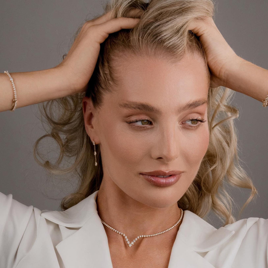 Dangle & Drop Earrings / 14k Gold Dangling Prong Natural Diamond Drop Earrings Gift for Birthday Anniversary Bridal