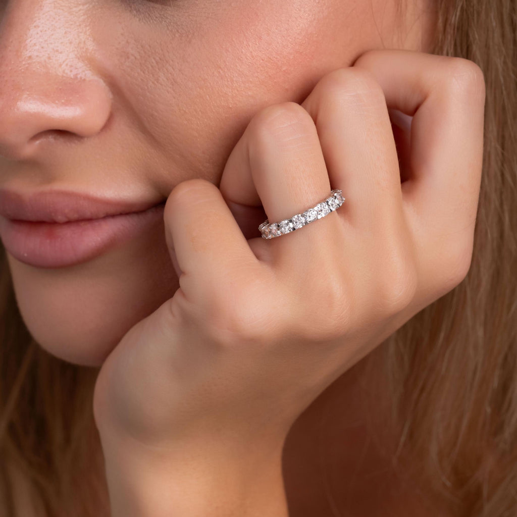 14k Gold Cushion Cut Diamond Eternity Band - Natural or Lab Grown