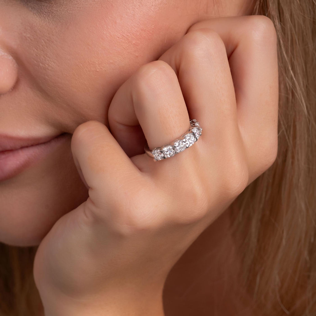 Elegant Cushion Cut Half Eternity Diamond Band in 14k Gold - Your Choice of Natural or Lab Grown / Halfway Cushion Cut Wedding Band