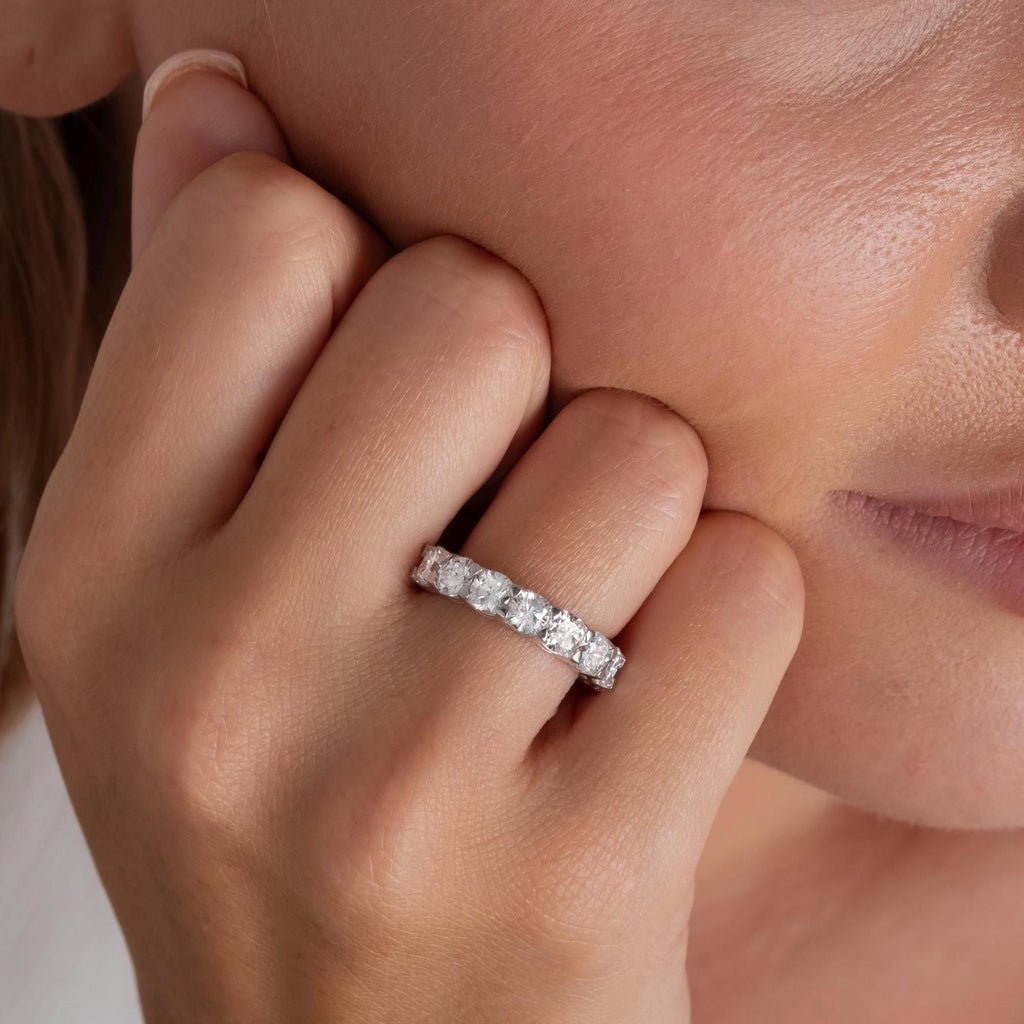 Elegant Cushion Cut Half Eternity Diamond Band in 14k Gold - Your Choice of Natural or Lab Grown / Halfway Cushion Cut Wedding Band