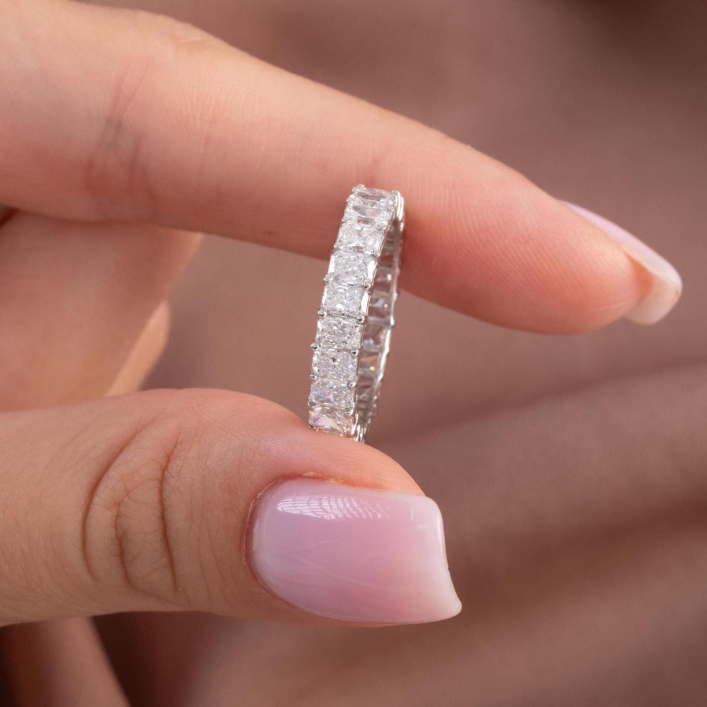 14k Gold Radiant Cut 2.4 CT Diamond Full Eternity Band/ Wedding Ring/ Stacking Ring/ Promise Ring/ Engagement Ring/ Lab or Natural Diamond