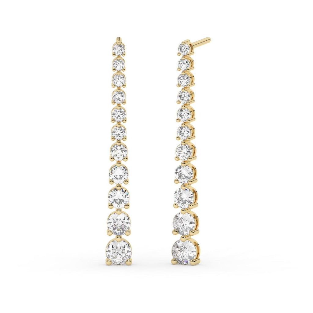 14k Gold Graduated Diamond Drop Earrings - 2.1 ct tw