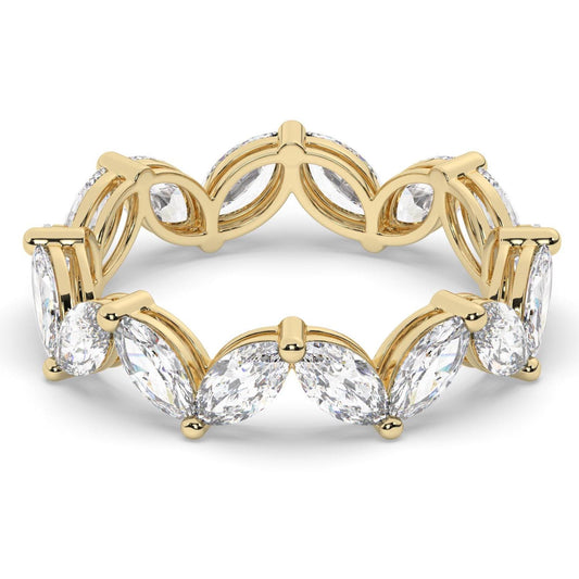 14k Gold Marquise Cut Wedding Band / 1.6 CT Diamond Tulip Eternity Ring /Birthday Gift / Natural & Lab Diamond