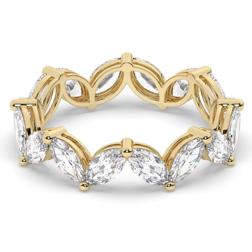 14k Gold Marquise Cut Wedding Band / 1.6 CT Diamond Tulip Eternity Ring /Birthday Gift / Natural & Lab Diamond