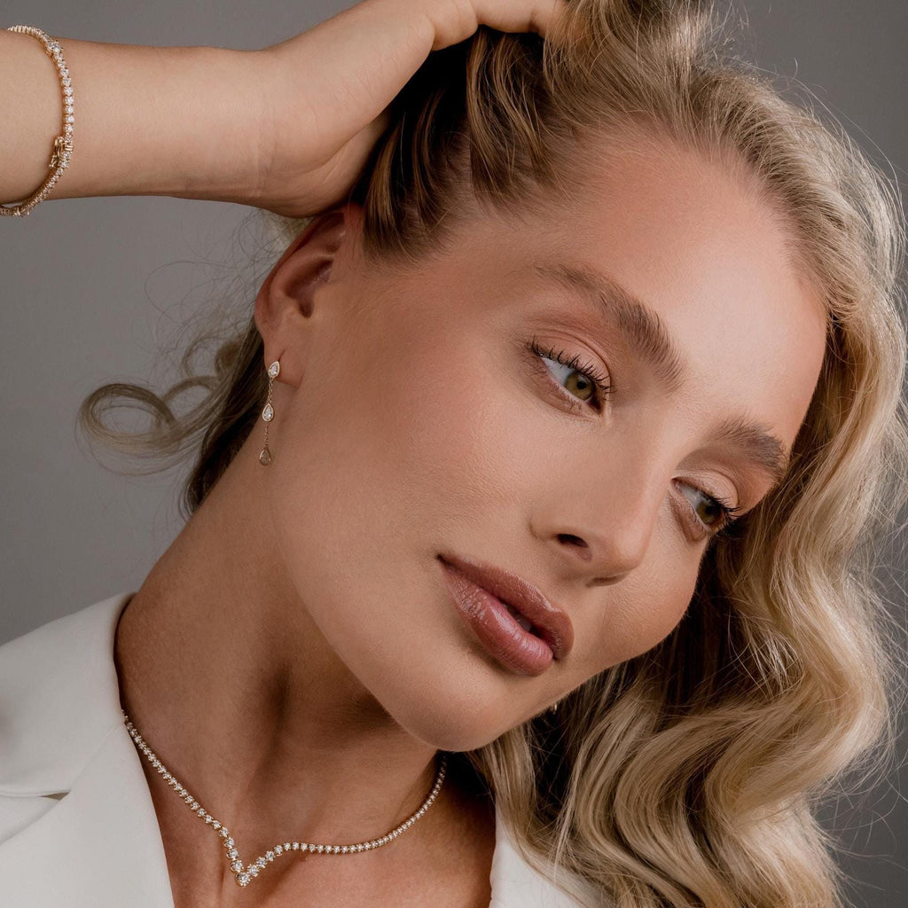 Dangle & Drop Earrings / 14k Gold Dangling Prong Natural Diamond Drop Earrings Gift for Birthday Anniversary Bridal